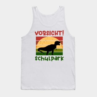 Achtung Schulkpark Dino Schulbeginn T shirt Tank Top